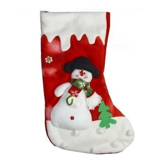 Botas De Navidad Santa Y Muñeco De Nieve