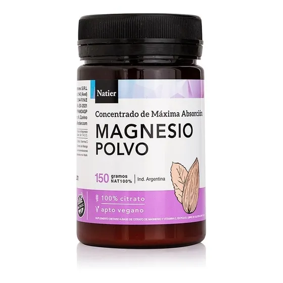 Magnesio Polvo Citrato Natier X 150gr Estres Fatiga Muscular