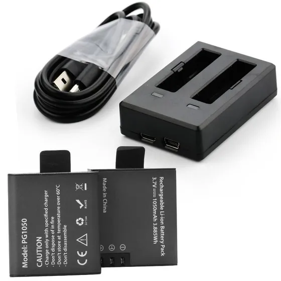 Carregador Duplo Eken + 02 Baterias 1050mah Sjcam H9r Sj4000