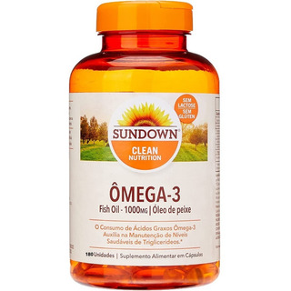 Ămega 3 Sundown 180 Caps Fish Oil 1000 Mg Ăleo De Peixe Puro Sabor Natural Ămega 3 Sundown 180 Caps Fish Oil 1000 Mg Ăleo De Peixe Puro Sabor Natural