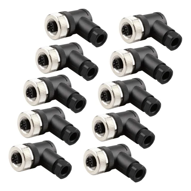 Conector De E/s Cableable Hembra Angulo, M12 4pin Elco, 10pz