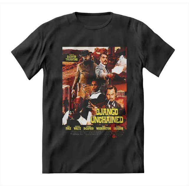 Remera Negra Django Sin Cadenas Tarantino 100% ALG. Dtg 01