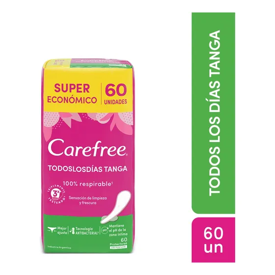Protectores Diarios Carefree Ajuste Tanga Sin Perfume X 60 U