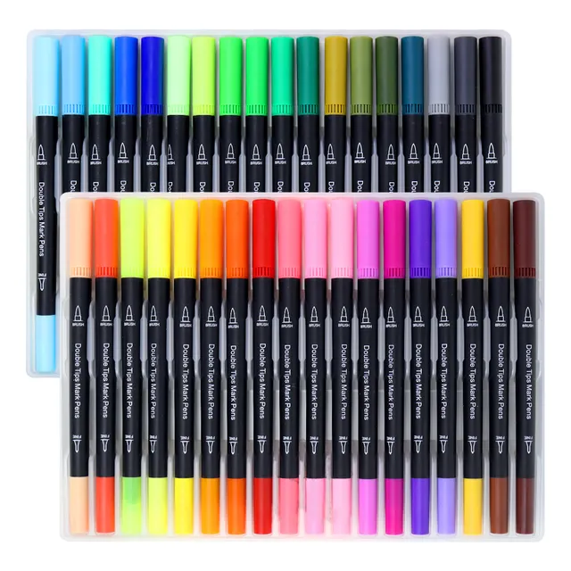 Dual Brush Pens Plumones Doble Punta 36 Pincel Rotulador