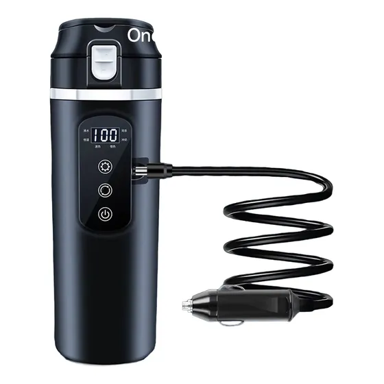 Termo 12v Inteligente Auto Camión Viaje 500 Ml Digital Negro