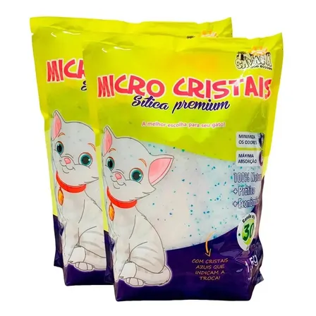 Kit 2 Areia Sílica Fina Premium Para Gatos 1,5kg Savana Pet