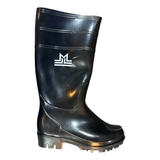 Bota De Caucho Larga Negra Suela Negra Tools
