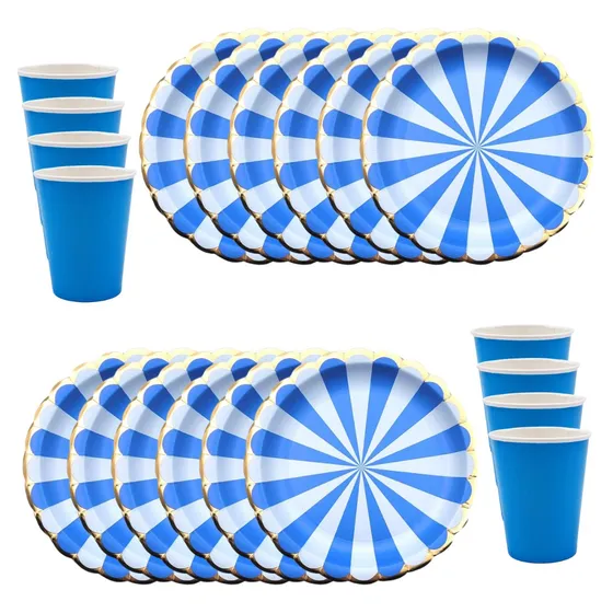 Combo Kit Vaso Plato Eventos Fiestas Cumpleaños Colores X30