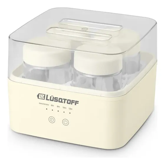 Yogurtera Lüsqtoff Lq-yt804 0.8 Litros Con 4 Frascos De Vidrio Y Temporizador Digital