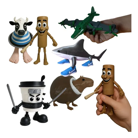 Muñecos Meme Kit X6 Tralalero Bombardino Tung Tung Capuchino