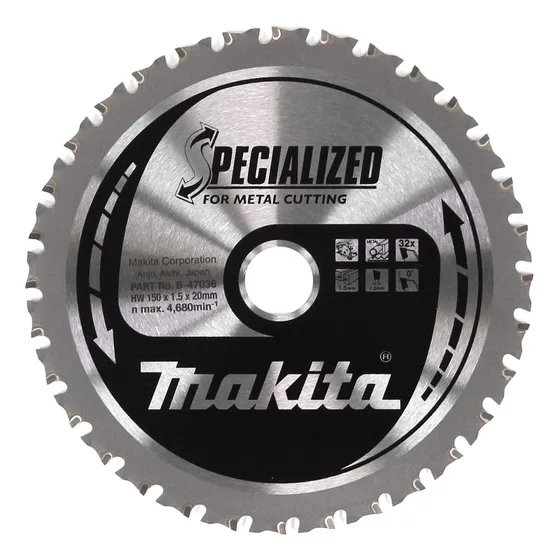 Makita Hoja Sierra Punta Carburo Metal Uso General