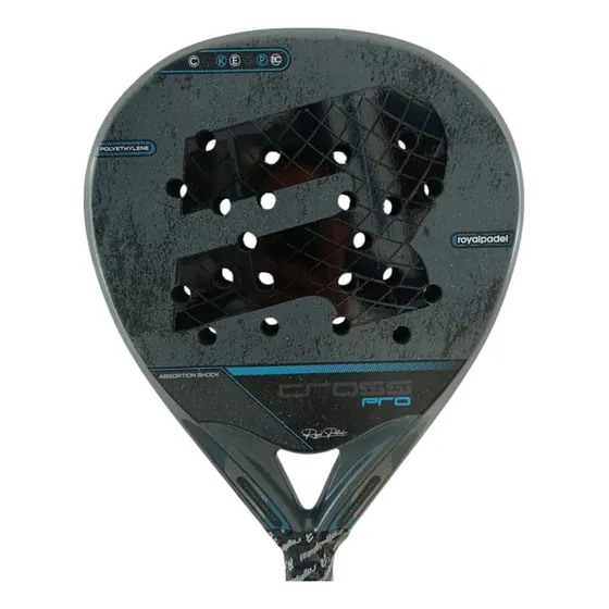 Paleta Royal Padel Cross Pro 2025 Rugosa Carbon Twill 6k Gris/celeste