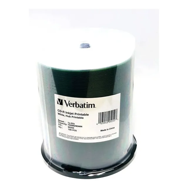 Cd-r Printable Blanco Verbatim 700mb 52x 100 Piezas.