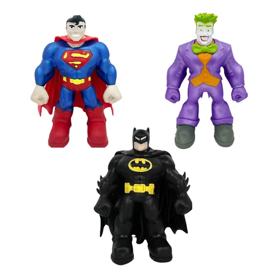3pack Muñeco Elastico Dc Coleccion Batman Superman Guason