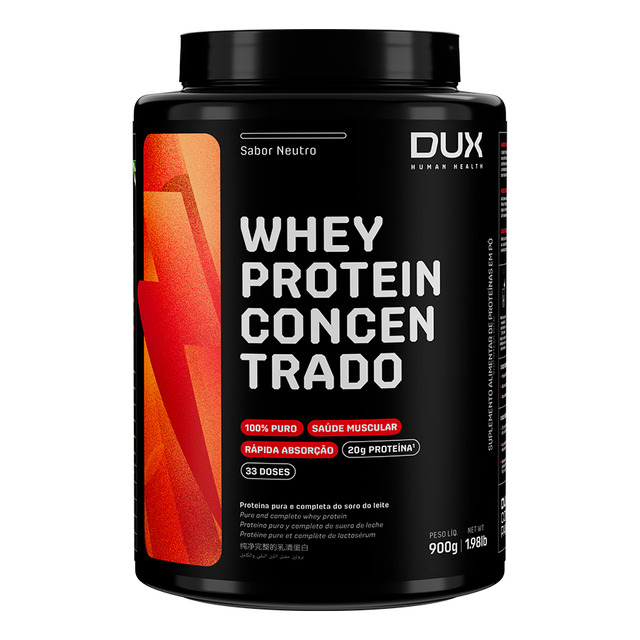Whey Protein Concentrado Dux Nutrition Pote 900g Sem Sabor Whey Protein Concentrado Dux Nutrition Pote 900g Sem Sabor