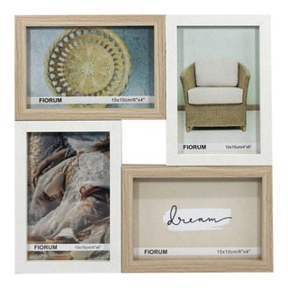 Portarretrato Múltiple Cler 4 Fotos 4x6 6x4 Beige Crema Mdf Portarretrato Múltiple Cler 4 Fotos 4x6 6x4 Beige Crema Mdf