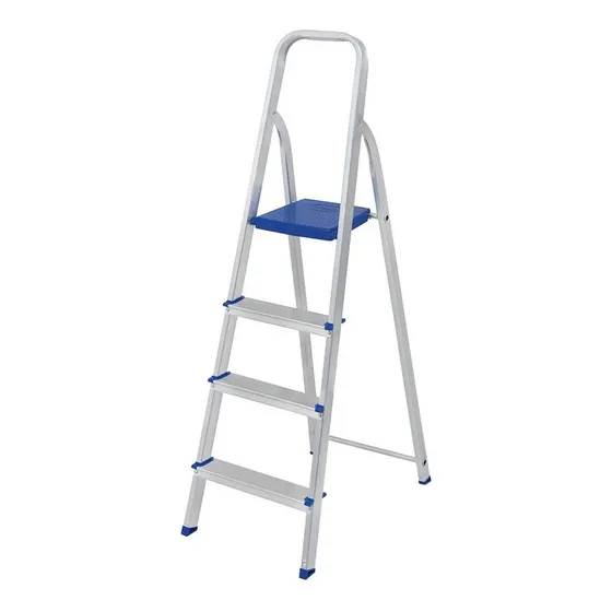 Escalera De Aluminio Tijera Mor 5102 Plateado/azul