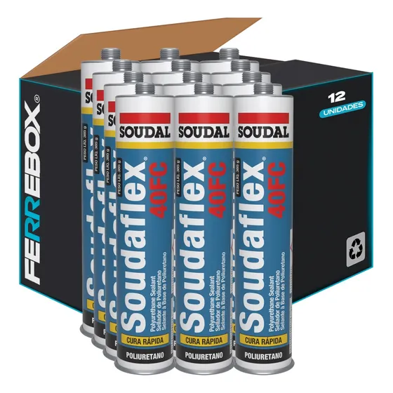 12 Uni Sellador Pu Soudaflex 40fc Gris 300 Ml | Soudal