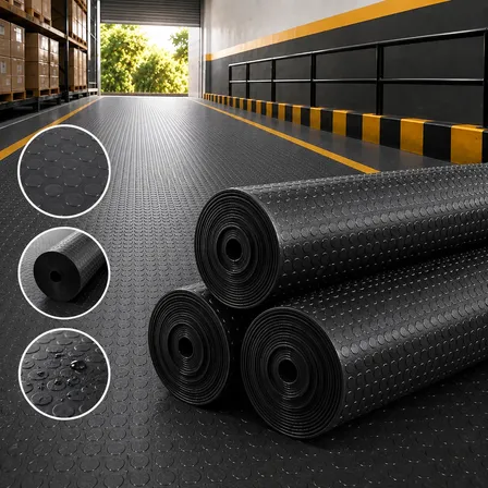 10m2 Piso Emborrachado Moeda Preto 3mm X Larg 1m X Comp 10m Preto