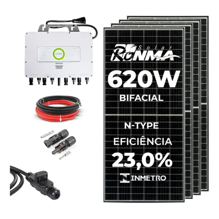 Kit Gerador Energia Solar 2.25kwp Saj C/4 Placas 620w Ronma Preto