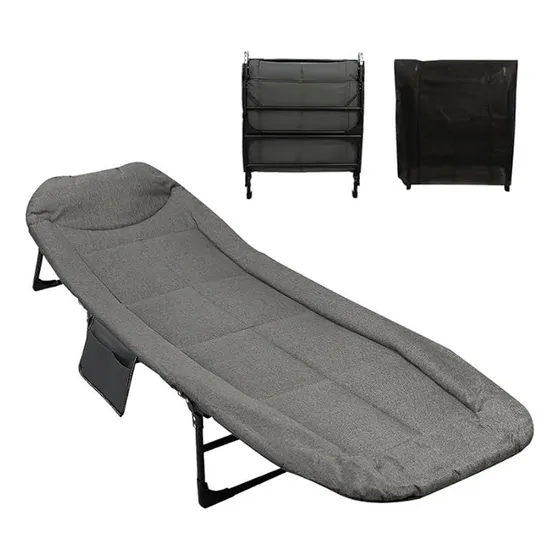 Cama Plegable Acolchada Reclinable Camping Exterior Portátil
