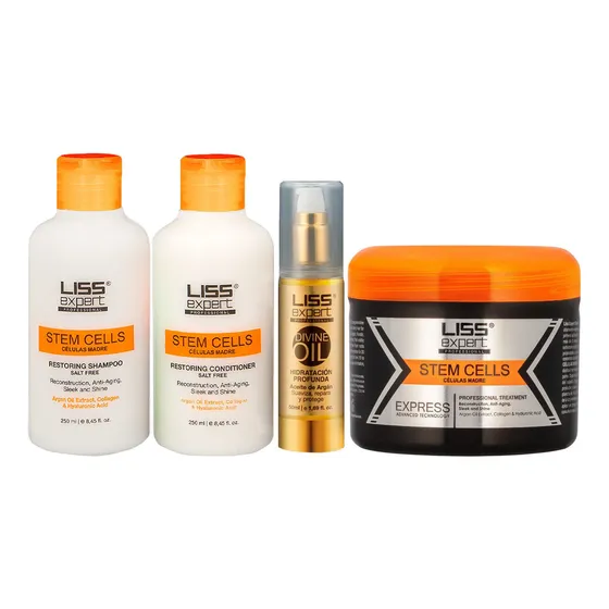 Alisado Liss Expert 250ml + Shampoo + Acond. + Aceite Argán