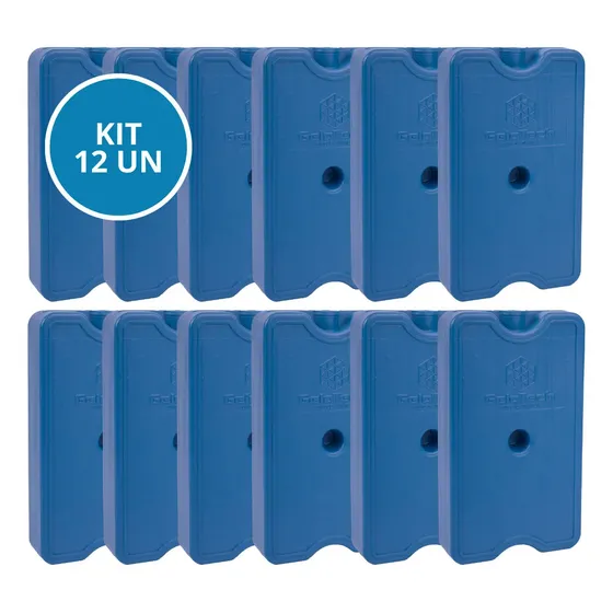 Gelo Artificial Reutilizável 12 Unid 500ml Caixa Cooler