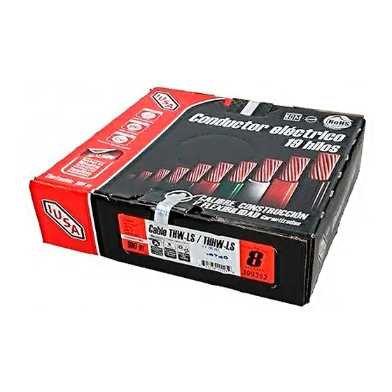 Cable Electrico Cal. 08 Color Rojo Tipo Thw (1 H Iusa 399352