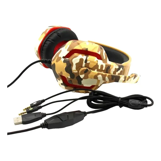 Audifonos Gamer Pc Ps4 Xbox Komc G312 Mic Camuflajeados Led Color Camuflado/marron