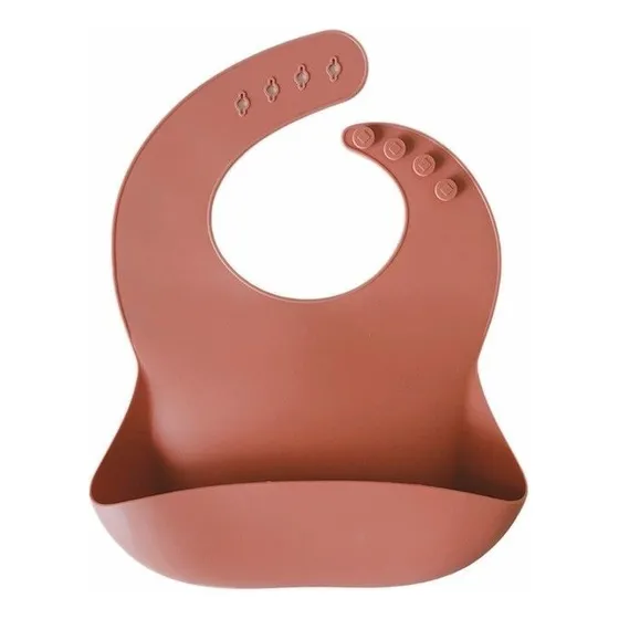 Babero Ajustable De Silicona Terracota