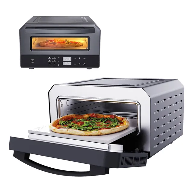Horno Electrico Para Pizza Avera Hpe01 12 6 Funciones 400°c Color Gris oscuro