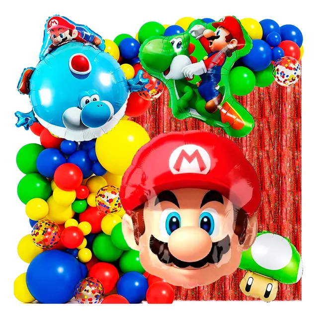 50 Art Globos Super Mario Bros Luigi Nintendo Video Juego 