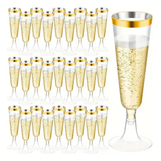 Copas Desechables Vino, Postres Plástico Premium 25 Piezas