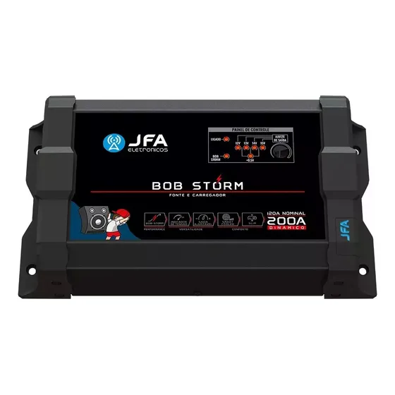 Fonte Carregador Bob Storm 200a Slim Bivolt Automático - Jfa Cor Preto