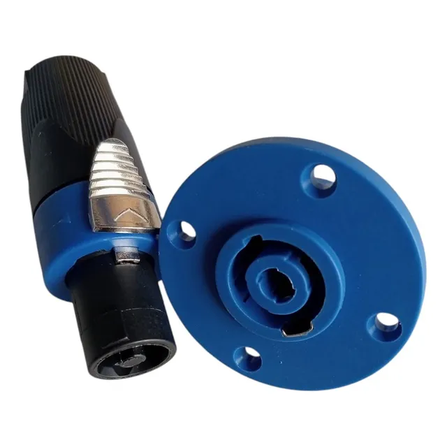 20 Conectores Generico Compatible Con Speakon Machos/hembr Machos Y Hembras Azules