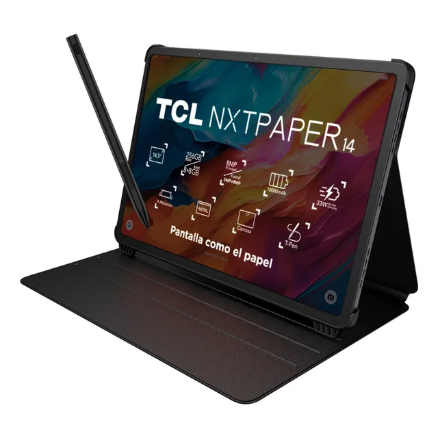 Tablet Tcl Nxtpaper 14 256gb + Lápiz + Flip Case