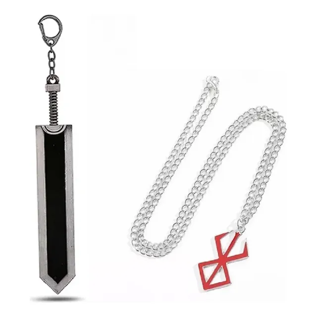 Collar Y Llavero Berserk Marca Del Sacrificio Y Espada Guts 