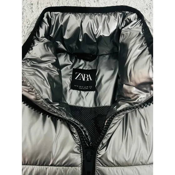 Jaqueta Bomber Zara Metálica Masculina Tam P - Serve P/ M Tb