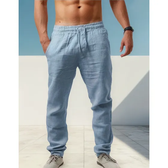 Pantalones Elásticos Para Hombre A Trousers, Color Algodón T