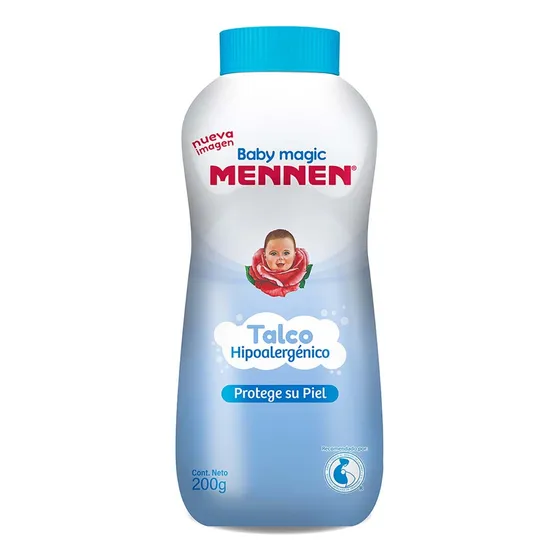 Talco Para Bebé Azul Hipoalergénico Baby Magic Mennen 200g