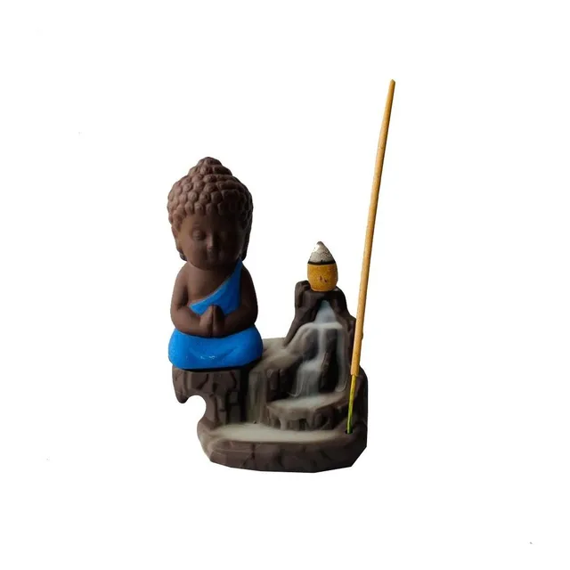 Quemador Incienso Cascada Mini Buda Sidharta + 20 Conos 