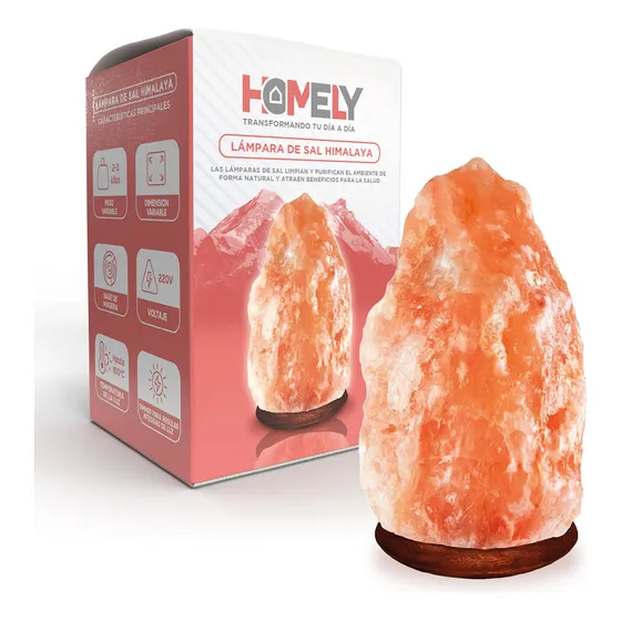 Lámpara De Sal Himalaya Homely Roca Intensidad Regulable Dormitorio 2-3 Kg