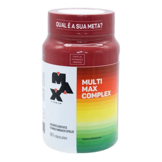 Multi Max Complex Fonte Vitaminas Minerais Titanium 90 Caps Sabor Natural