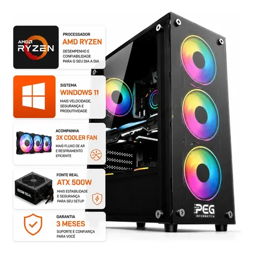 PC Gamer Ryzen 7 5700X 32GB RAM 1TB SSD RTX 3060 Gainward 12GB