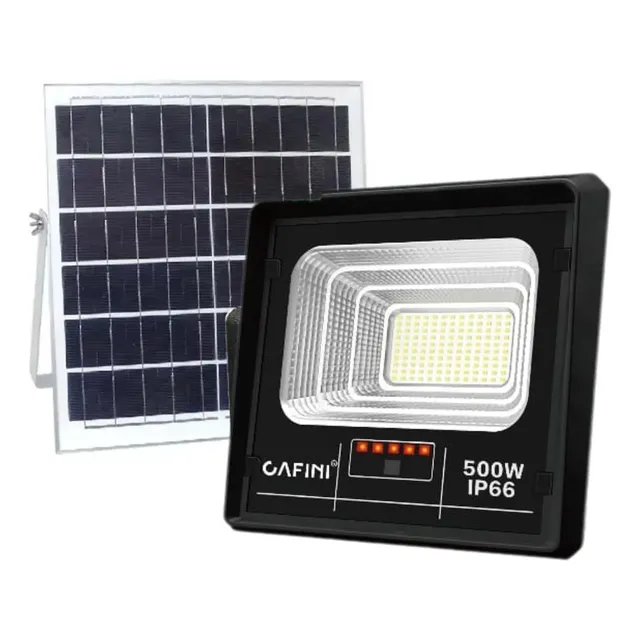 Lampara Reflector Led Recargable Con Panel Solar Cafini 500w
