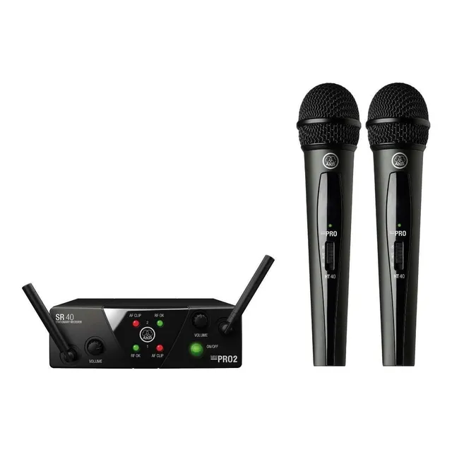 Micrófonos AKG WMS40 Mini Dual Vocal Set Dinámico Cardioide color negroS