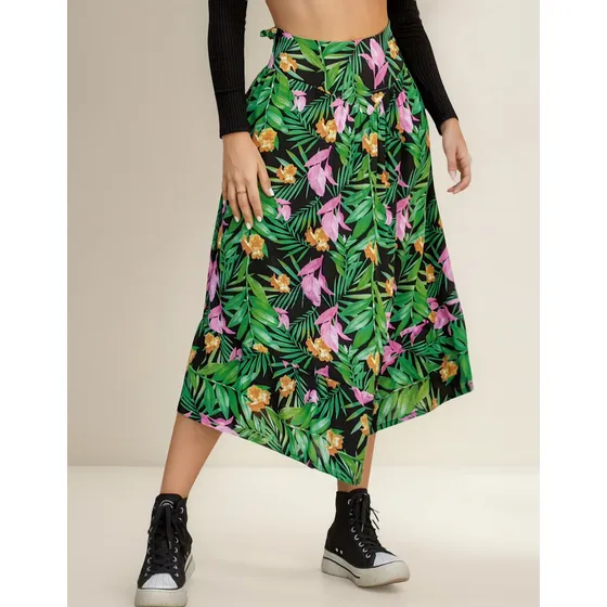 Falda Larga Mujer Verde Atypical 92435