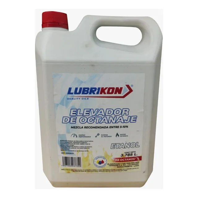Elevador De Octanaje Etanol Marca Lubrikon Galón De 3.78 Lts