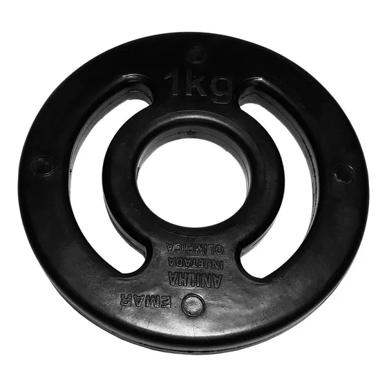 Anilha Injetada 1 Kg Com Furo Olímpico (2 Polegadas)