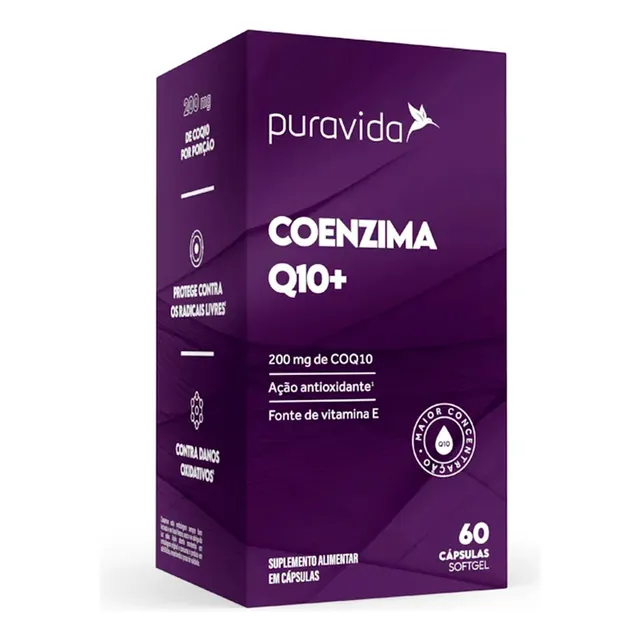 Coenzima Q10 200mg Formula Concentrada (60 Caps) - Puravida